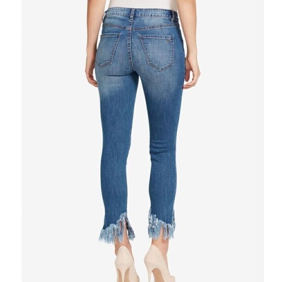 JUSTIN TIMBERLAKE WILLIAM RAST Womens Fringe Hem Skinny Jeans Size 25 - Picture 2 of 9